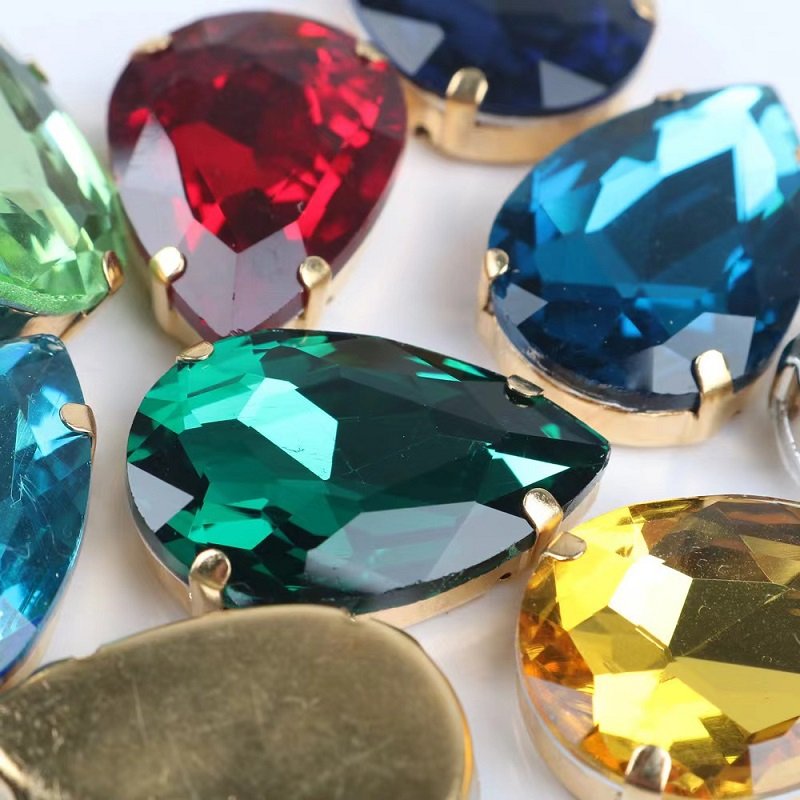 Hot sell water Drop Shaped Crystal glass Rhinestone For Shoes Dress Decoration