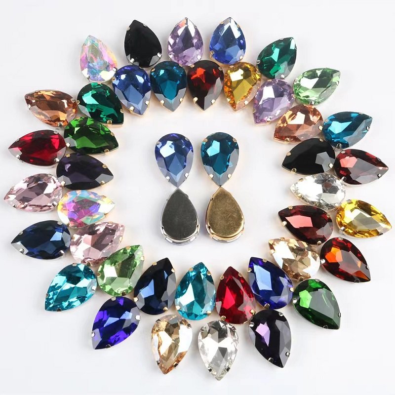 Hot sell water Drop Shaped Crystal glass Rhinestone For Shoes Dress Decoration