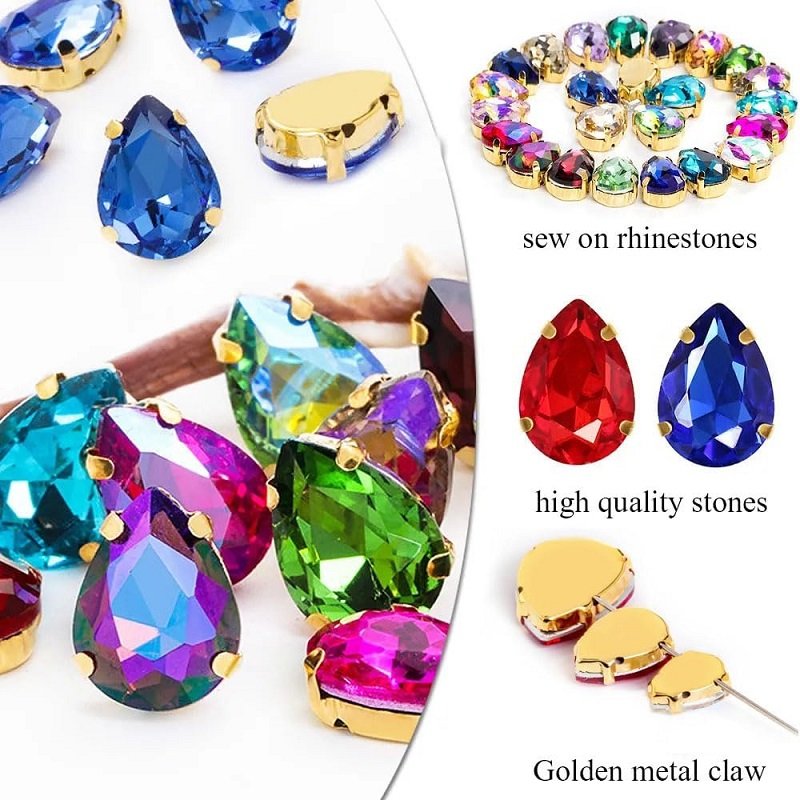 Hot sell water Drop Shaped Crystal glass Rhinestone For Shoes Dress Decoration