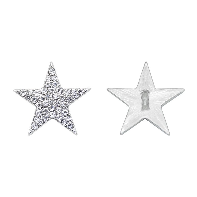 New design alloy shank crystal rhinestone star button for clothes