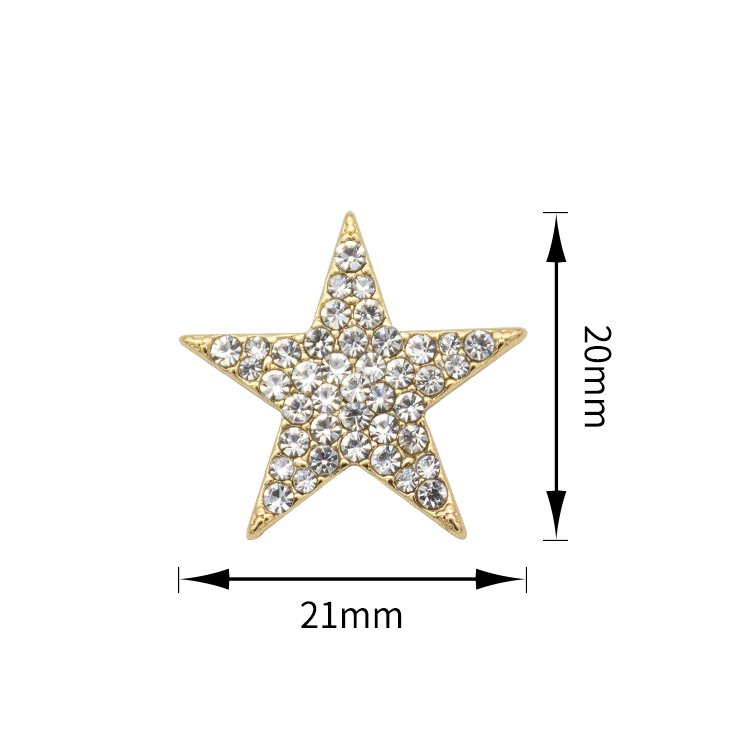 New design alloy shank crystal rhinestone star button for clothes
