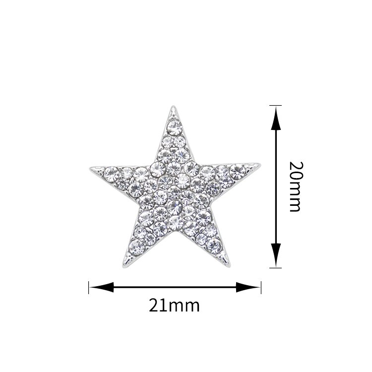 New design alloy shank crystal rhinestone star button for clothes