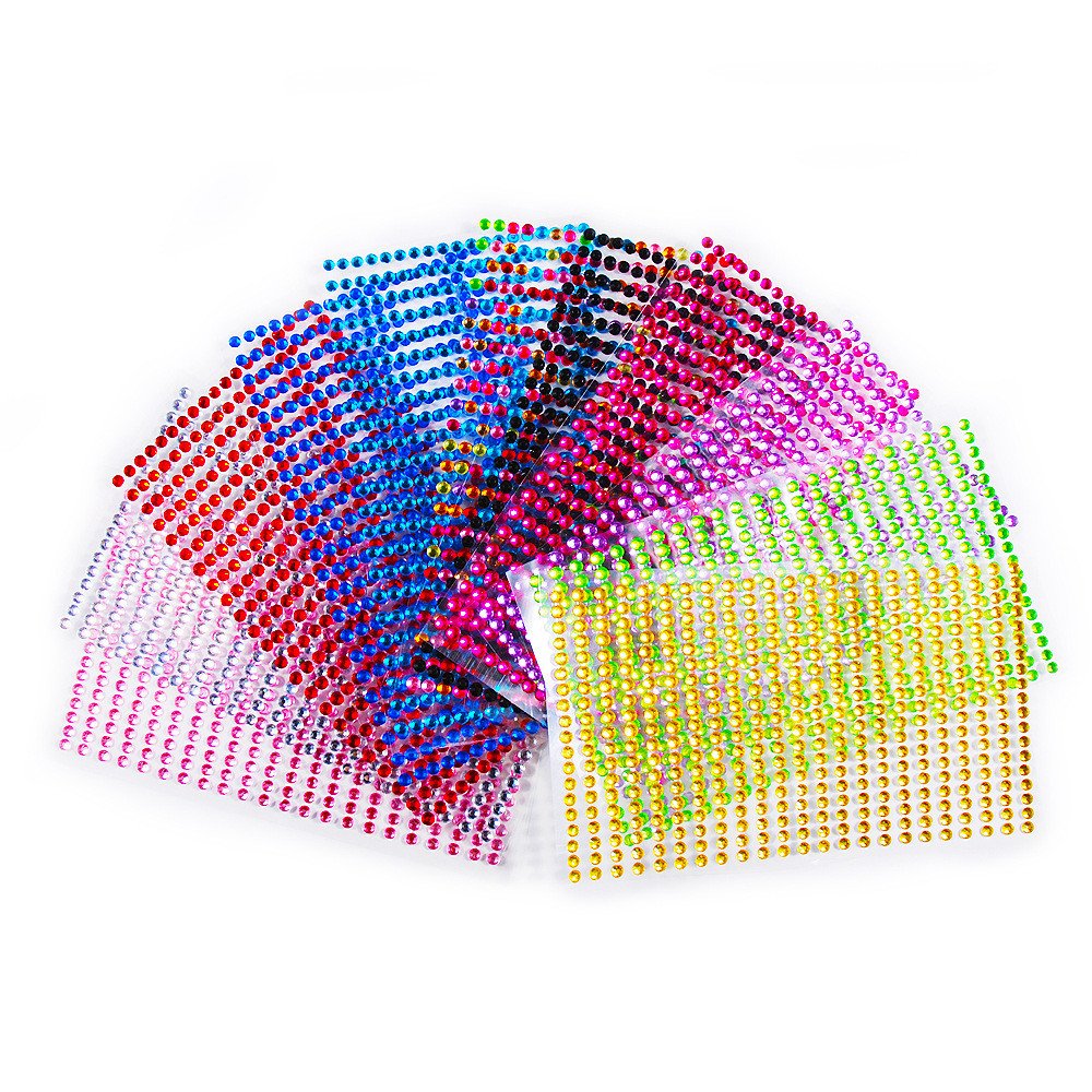 Party and Festival DIY Decoration Stickers Crystal Diamond Self Adhesive Rhinestone Diy Acrylic 12 Color 3mm ACRYL Round Shape