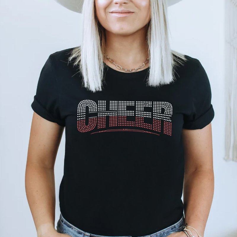 customize t shirt apparel clothing Rhinestone Transfer Hotfix Designs Megaphone cheer mom