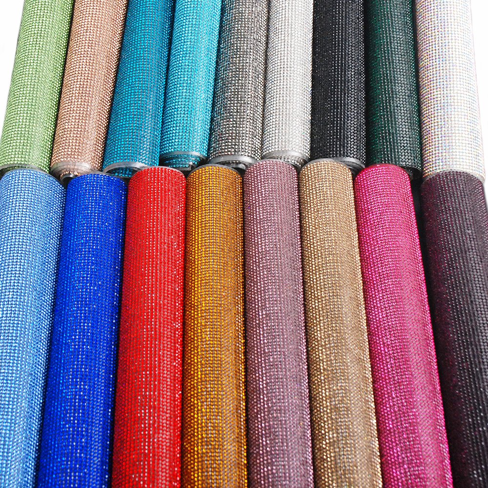 24*40cm Back Self Adhesive Glass Rhinestones sticker Trim Crystal Fabric Sheet Strass Mesh Banding For DIY Dress Jewelry Making