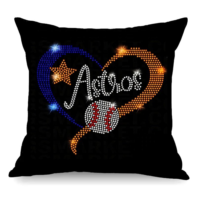 HotFix Rhinestones Sport NFL Football Team Patches Astros Rhinestones Transfer Iron on Motif Design For Garments