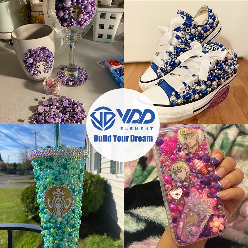 VDD D1107 30g Wholesale Mix Size ABS Half Round Pearls Flatback Beads Color Resin Rhinestone Crafts Nail Art DIY Decoration