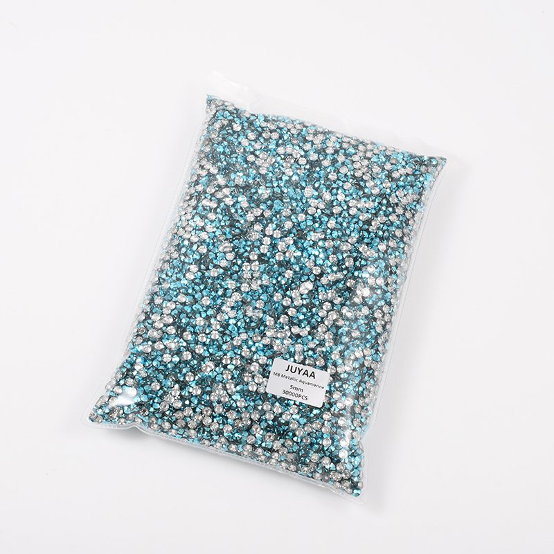 Wholesale Crystal Applique Flatback Resin Stones Non Hotfix Aquamarine Rhinestone For Clothes DIY Crafts