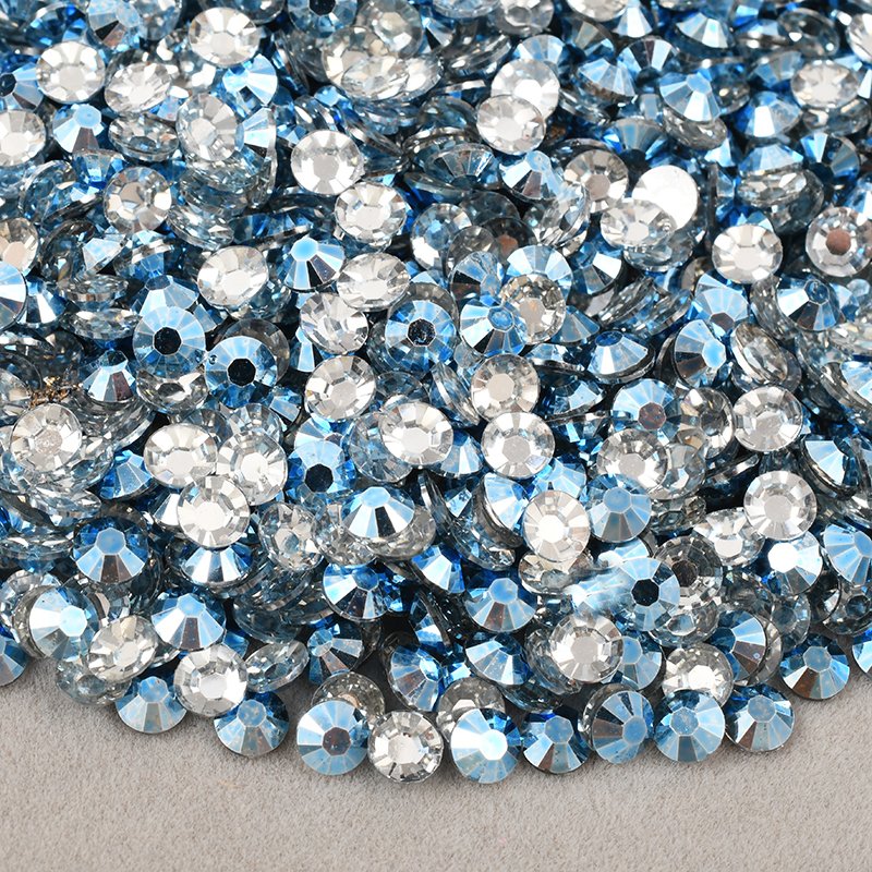 Wholesale Crystal Applique Flatback Resin Stones Non Hotfix Aquamarine Rhinestone For Clothes DIY Crafts