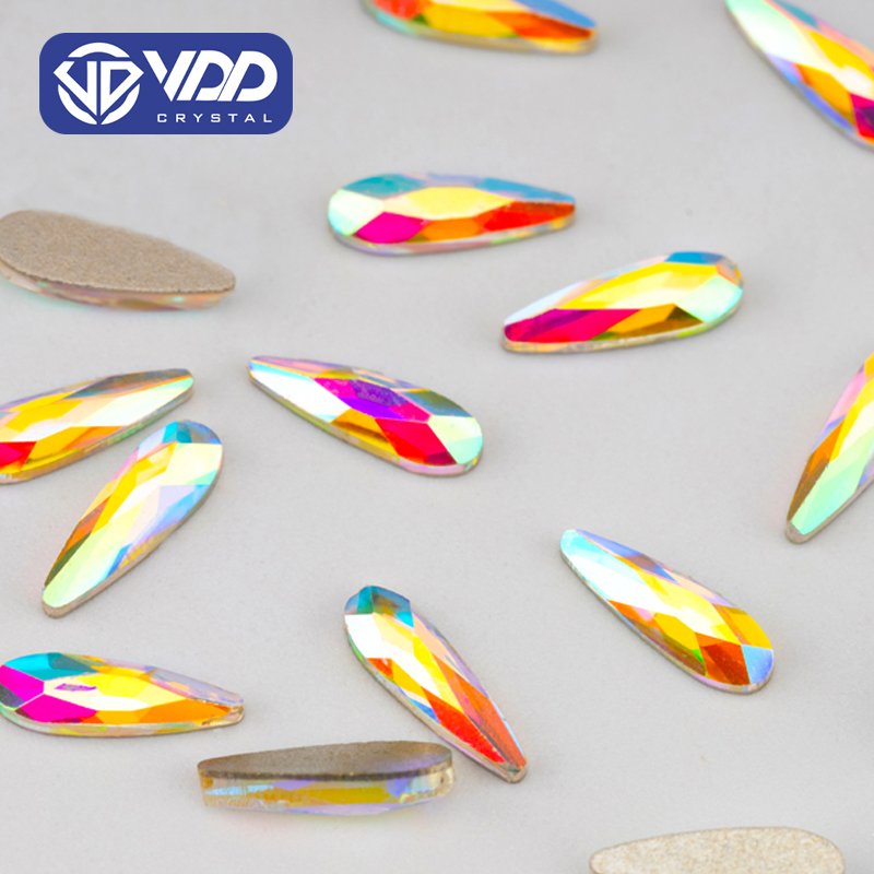 VDD 2.5x8mm -SAB13 100Pcs Glass Shape Crystal Rhinestones Crystal AB Flatback Glitter Stones For DIY Crafts Nail Art Decorations