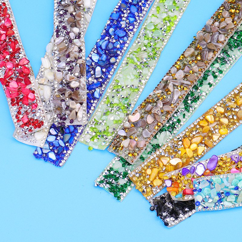 AW Non hotfix Resin rhinestone chain trim sticker DIY gem stone hotfix rhinestones crystal sticker rhinestone fabric