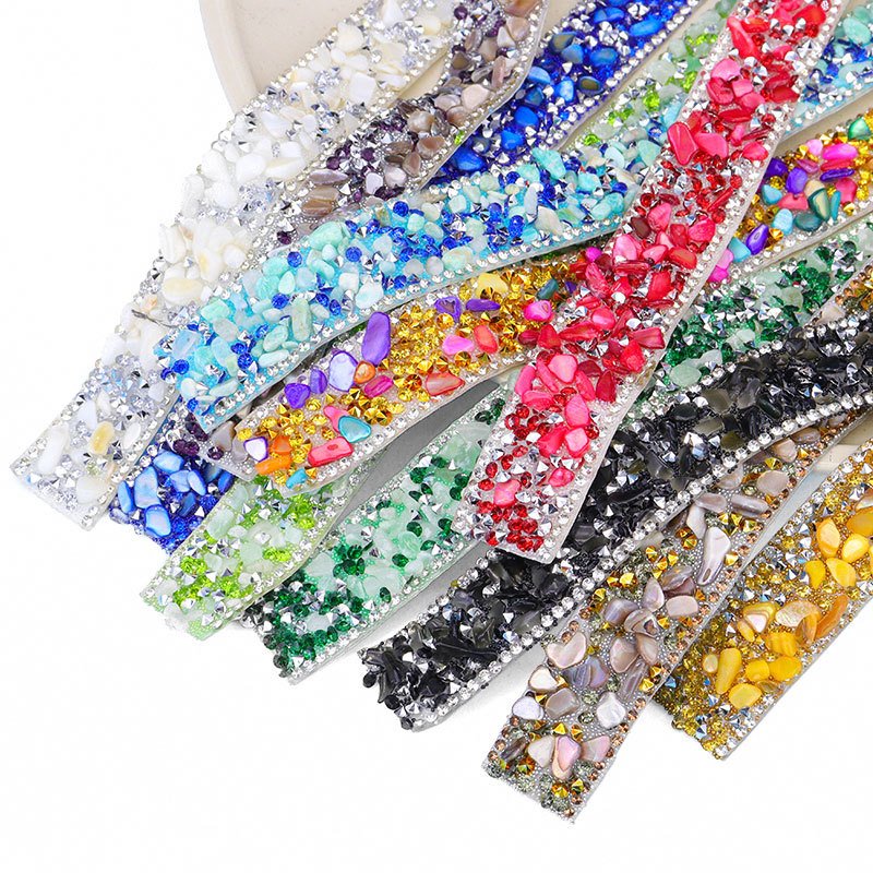AW Non hotfix Resin rhinestone chain trim sticker DIY gem stone hotfix rhinestones crystal sticker rhinestone fabric