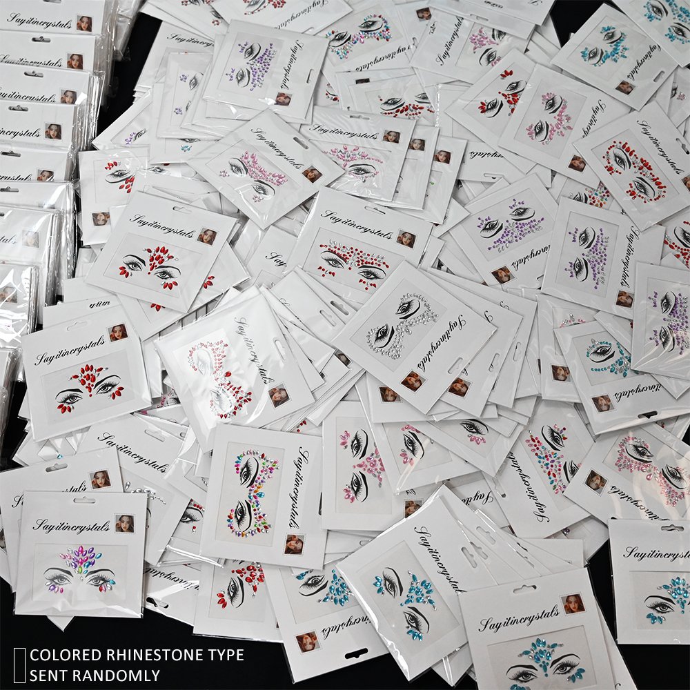 Mermaid Face Jewels Gem Rhinestones Rave Eye Body Temporary Stickers Crystal Face Stickers Decorations for Festival Party