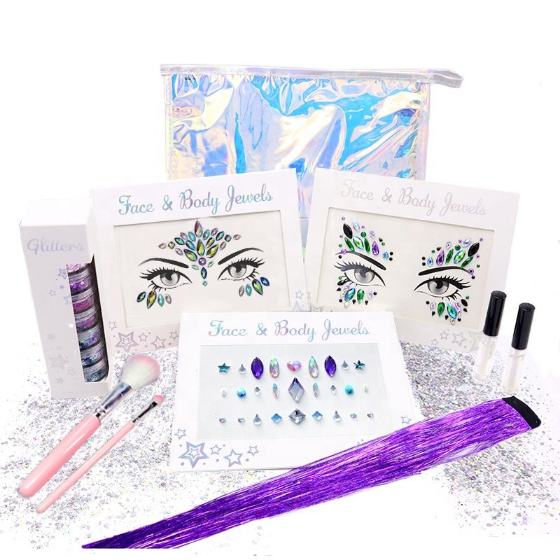 Wholesale Temporary Tattoos Rhinestone Eye Face Crystal Stickers Body Art Adhesive Face Gem Sticker