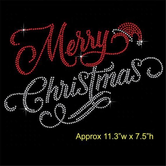 Merry christmas rhinestone transfer sheet rhinestone template heat transfer christmas motif