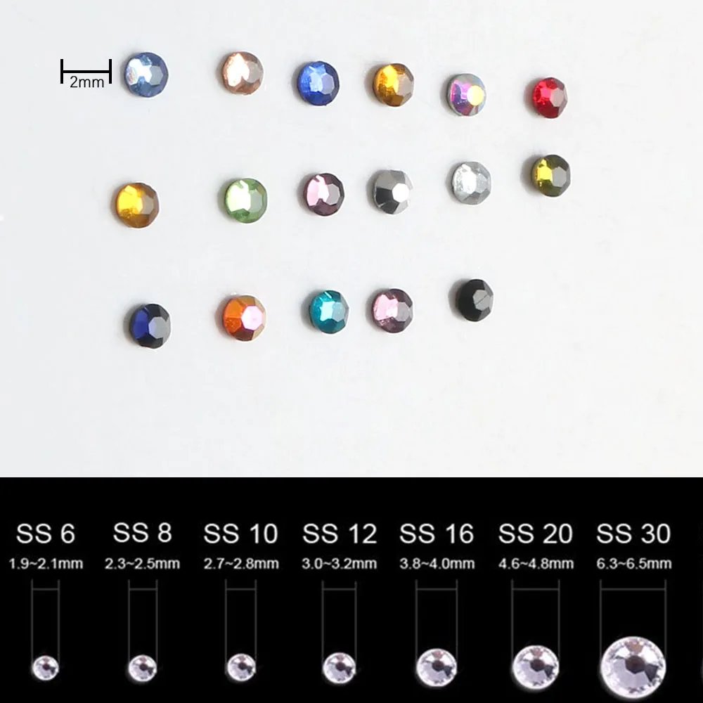 DMC Hotfix Rhinestones SS6 SS10 SS16 SS20 Crystal Glass Glitter Stone With Motif Flatback Rhinestone For Garment Dress Clothing