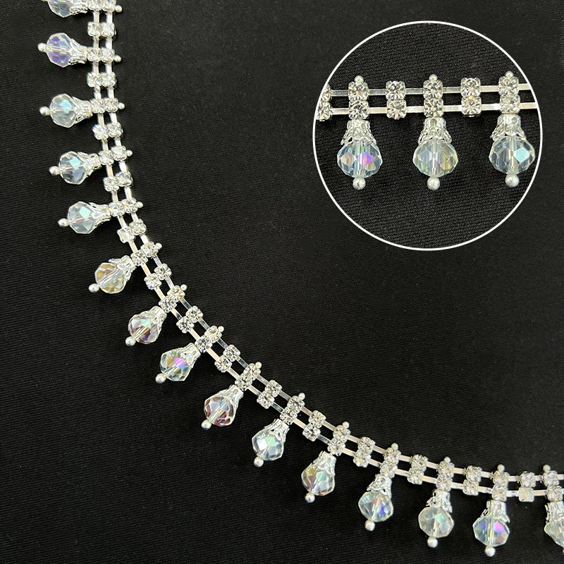 High quality Crystal Rhinestone chain Trimming Glass Cup Chain for DIY Jewelry Bag Shoes Garments