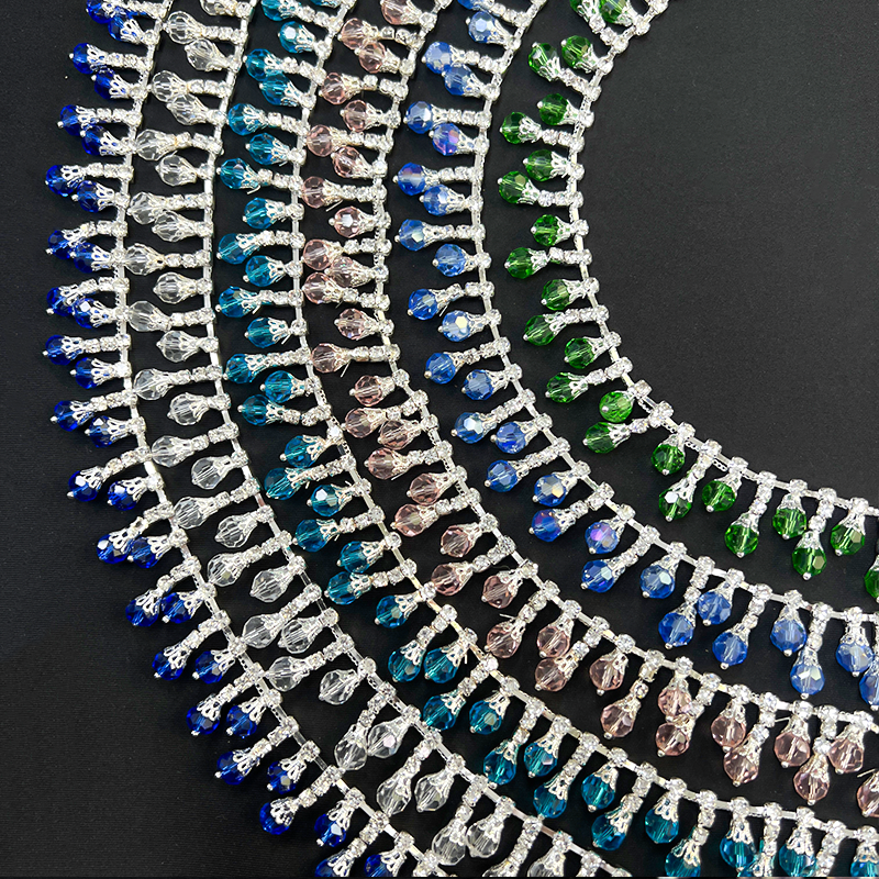 High quality Crystal Rhinestone chain Trimming Glass Cup Chain for DIY Jewelry Bag Shoes Garments