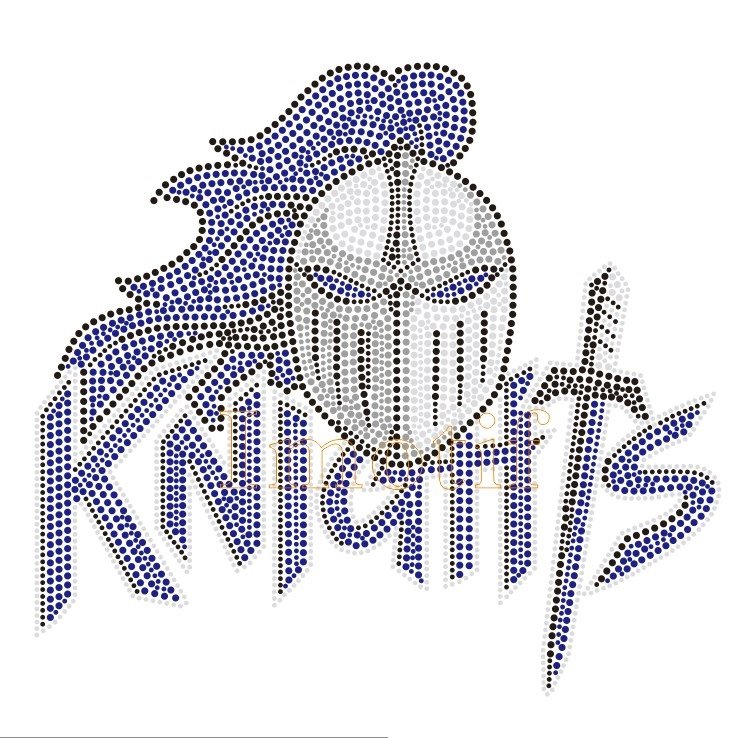 Knights Sport Team Hot Fix Crystal Design Iron On Custom Rhinestone Transfer Motif A