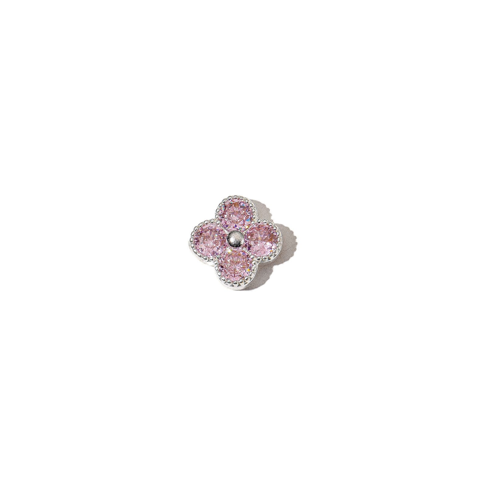 Luxury Flower Nail Charms 3D Alloy Four Clover Nail Gemstone Design Rhinestones Jewelry for Nails charm Decoration DIY