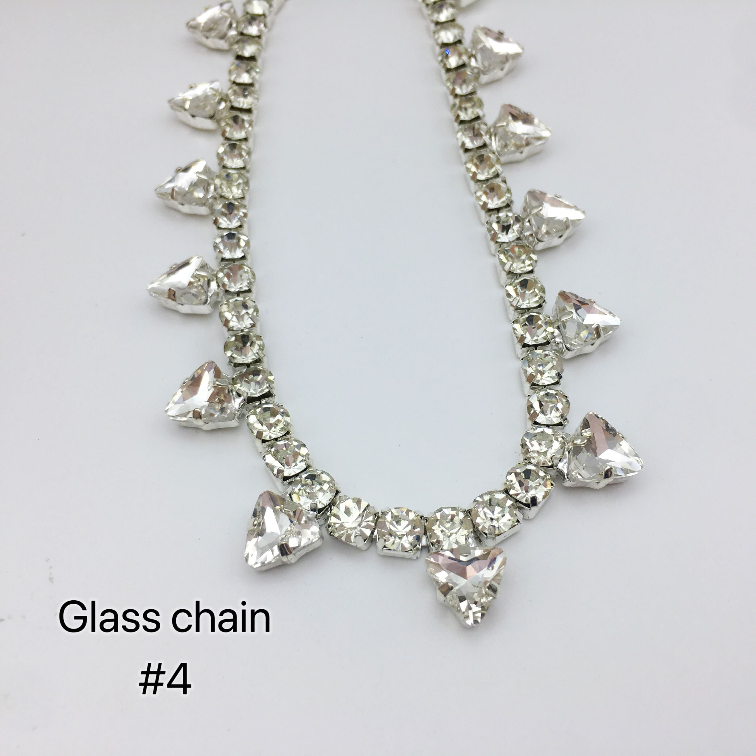 SINRONG Glass diamond decorative rhinestone flower chain, pearl chain for DIY crystal trimmed shoes and dresses