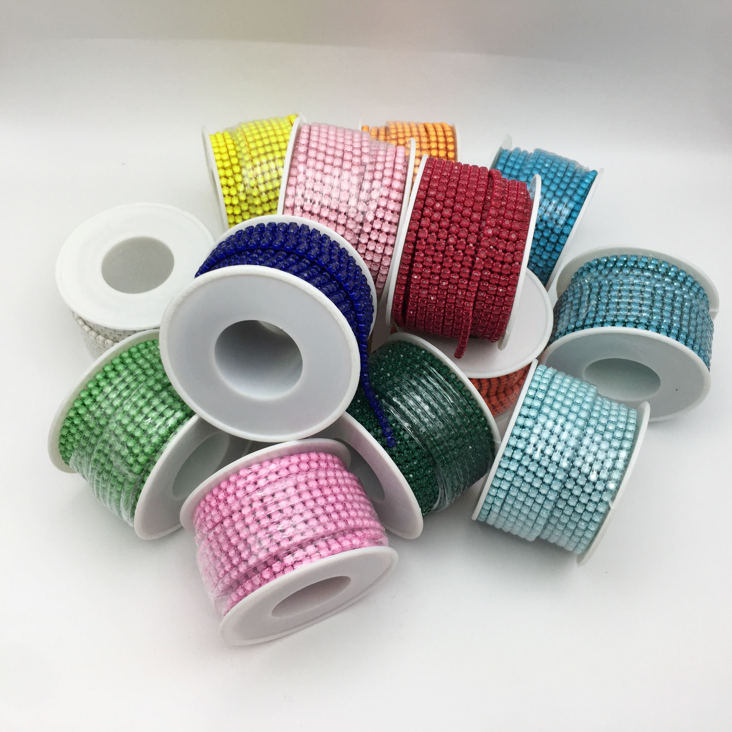 SINONG wholesale crystal chain roll SS12 rhinestone chain cup sewn onto Rhinestone shoe accessories
