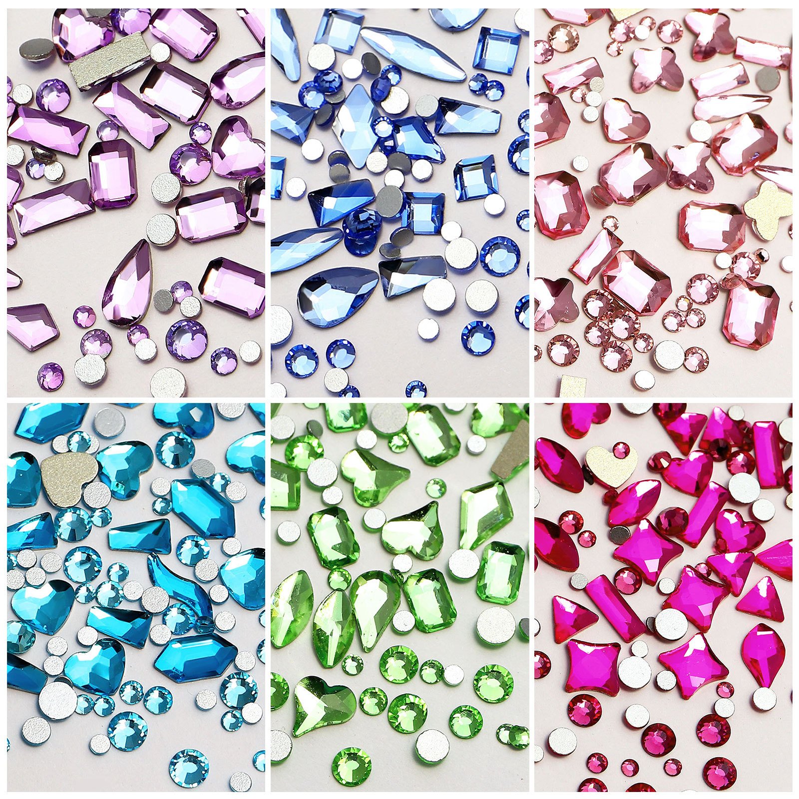Best Selling Purple Special Shape Mixed Size Flat Back Rhinestone Nail Decoration For Nail Art