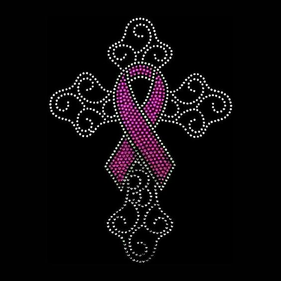 Custom bling crystal motif pink ribbon hot fix iron on patch breast cancer logo pink ribbon rhinestone transfer for clothes DIY