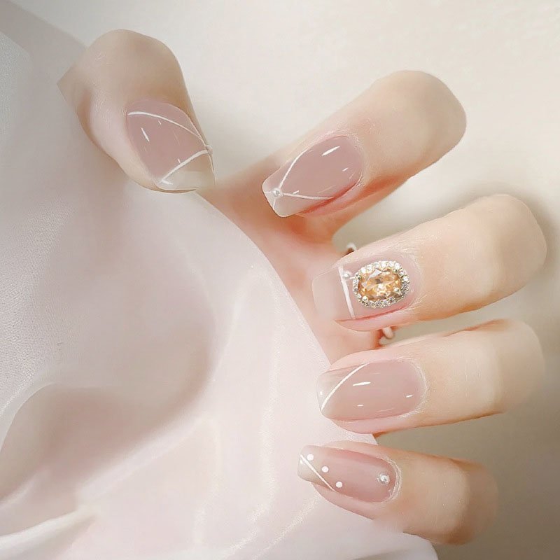 Factory Wholesale Shiny Zircon Oval Shape Nail Charms Rhinestones Round Design Nail Jewelry for Women Girls