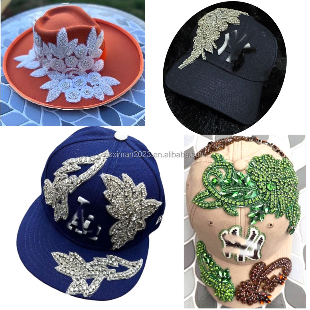 PE072 Hot selling handmade black crystal cross applique iron on rhinestone dance appliques