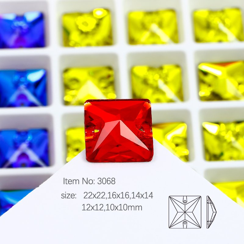 Square shape Sew on crystal Flatback rhinestones wholesale lead-free crystal beads for garment shoes diy sewing Accessories