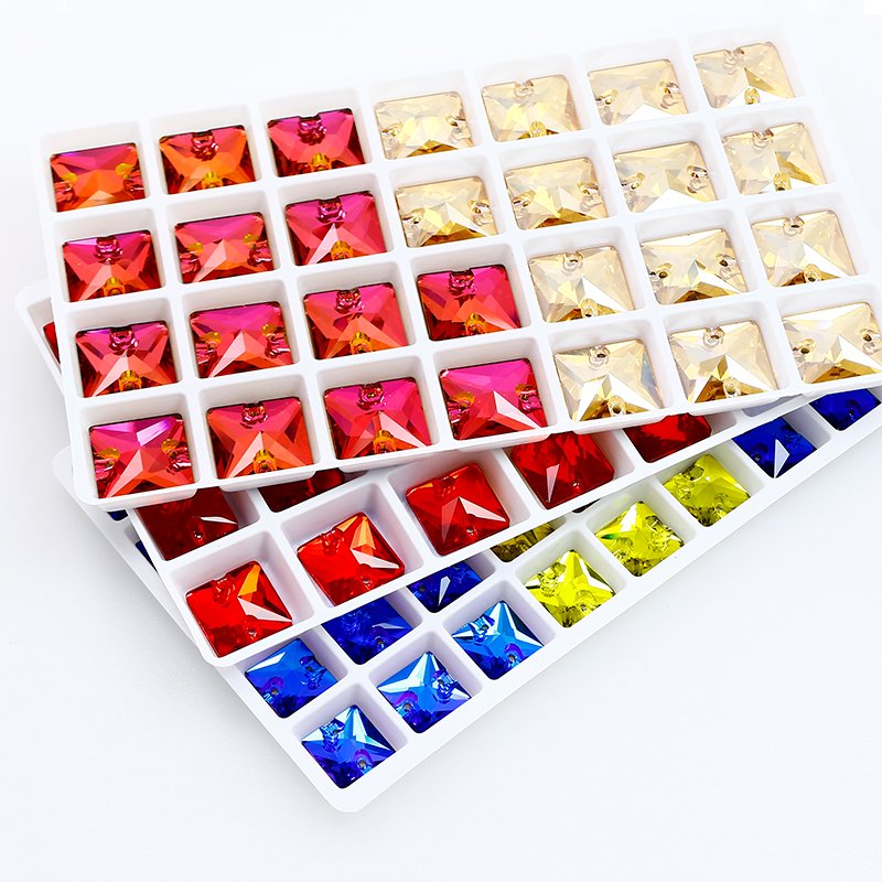 Square shape Sew on crystal Flatback rhinestones wholesale lead-free crystal beads for garment shoes diy sewing Accessories