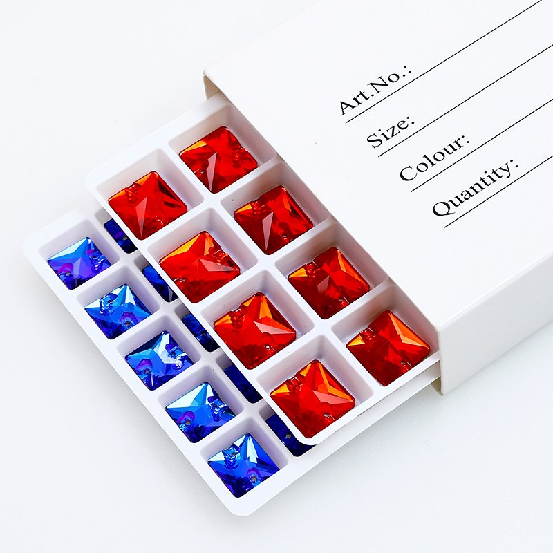 Square shape Sew on crystal Flatback rhinestones wholesale lead-free crystal beads for garment shoes diy sewing Accessories