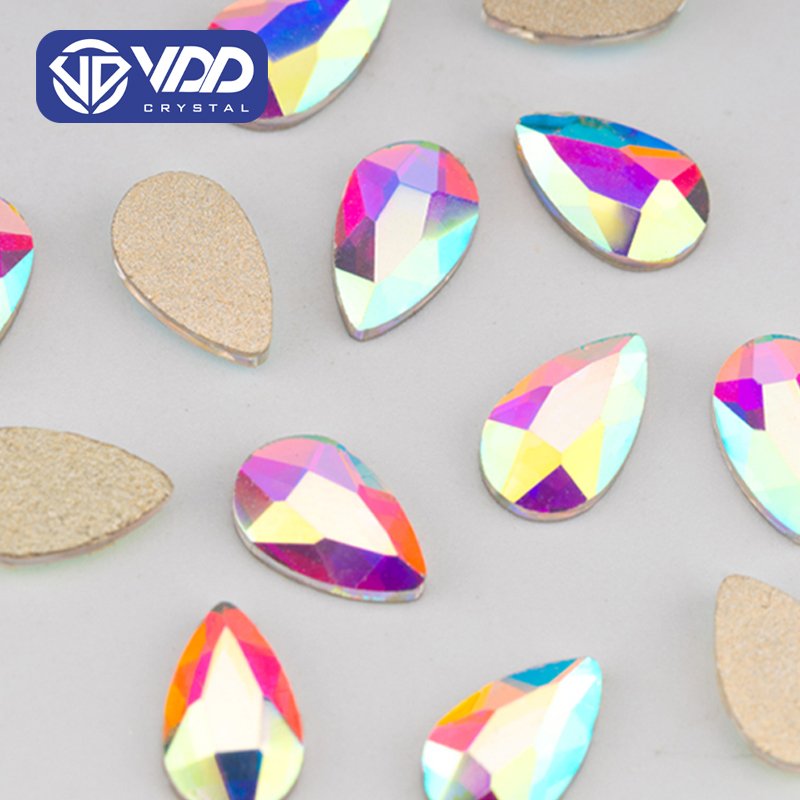 VDD 5.2x8mm - SAB07 100Pcs GlassShape Crystal Rhinestones Crystal AB Flatback Glitter Stones For DIY Crafts Nail Art Decorations
