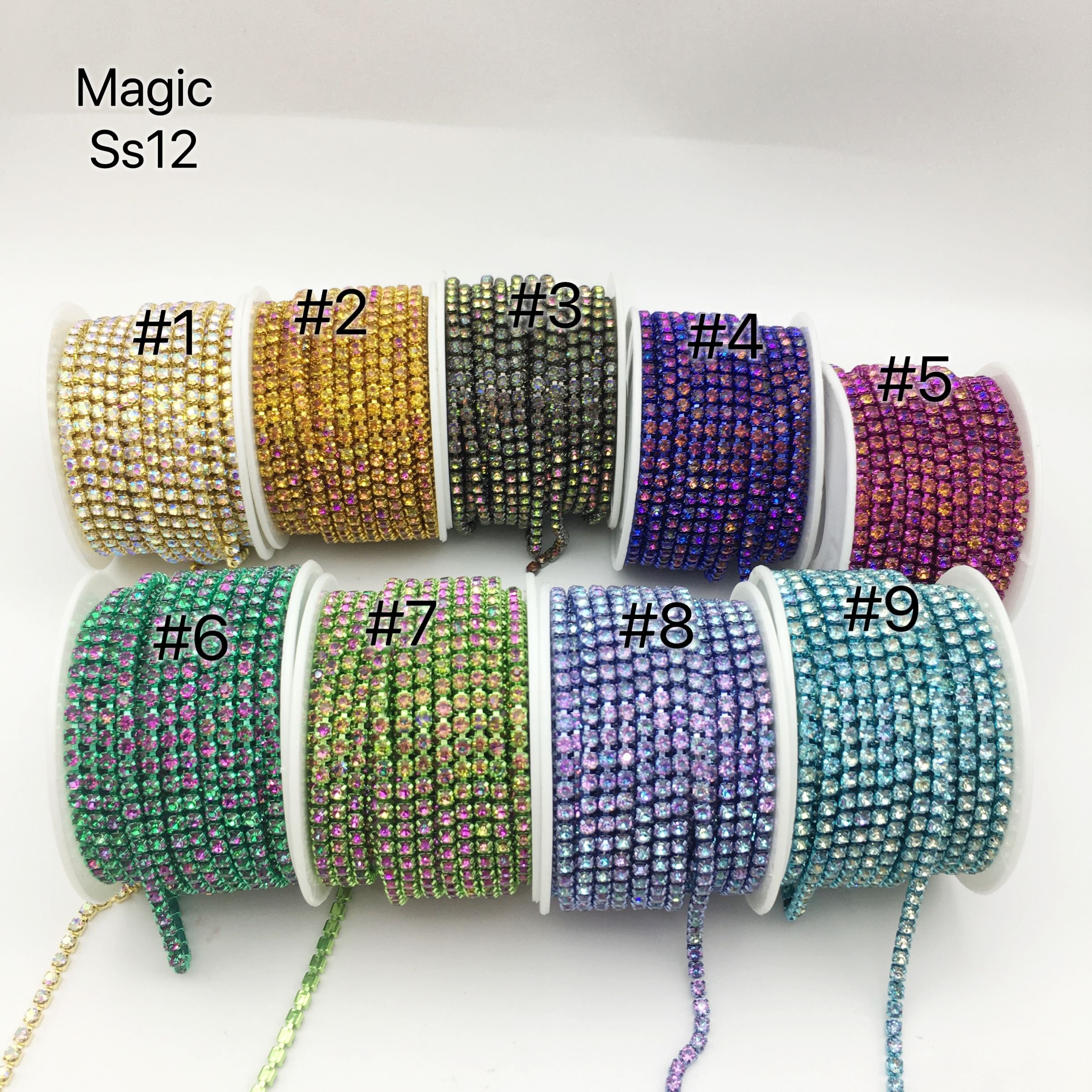 SINRONG Colorful and Shining Claw chain wholesale ss12 rhinestone cup chain with glass sewing shoes and bag decoration