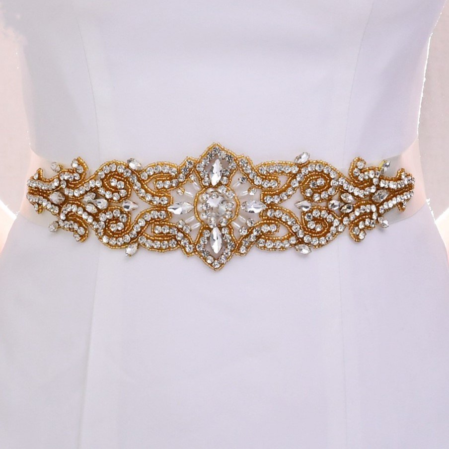 Wholesale New Arrival Crystal stone with rose gold metal base Bridal Wedding baby Dress Rhinestone Appliques