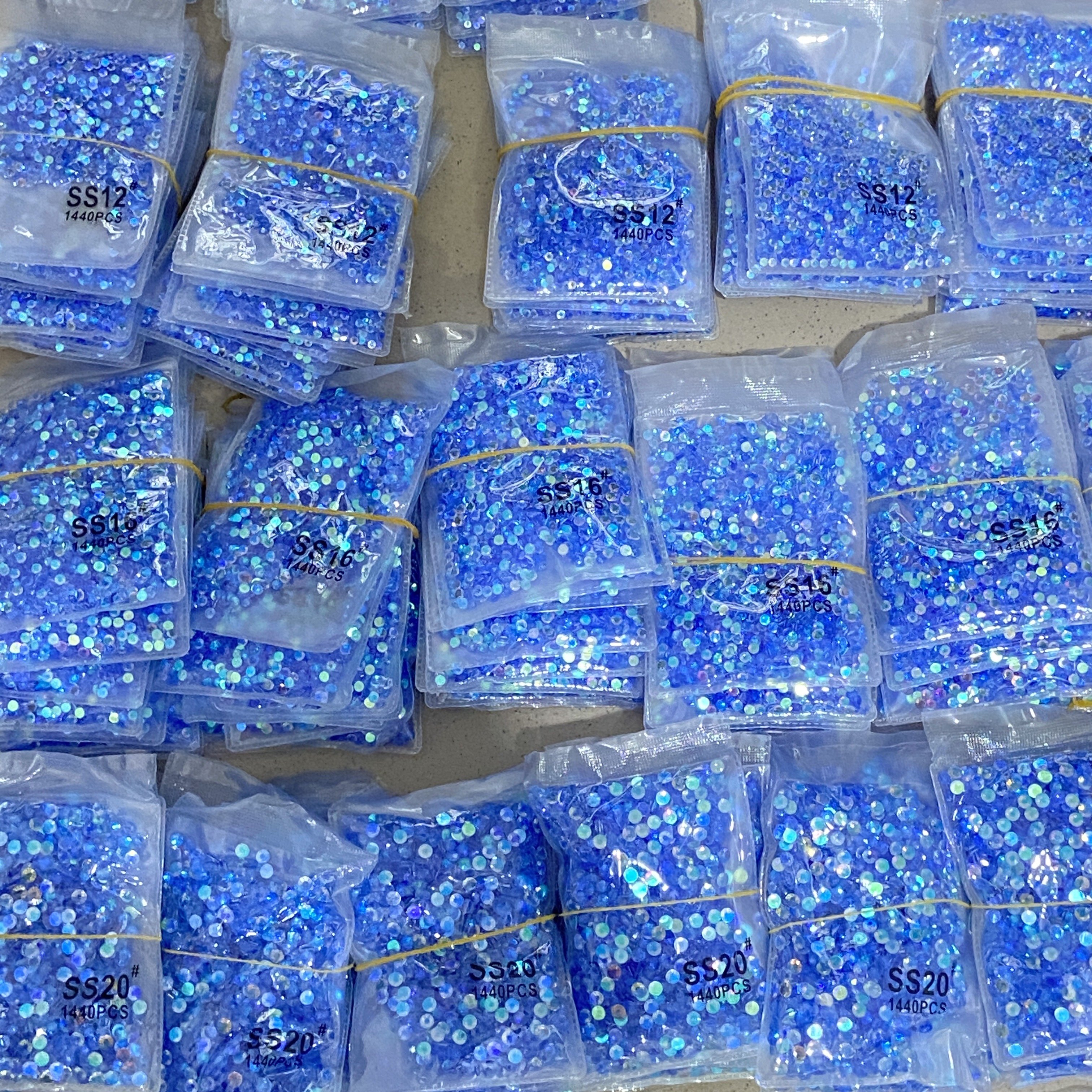 WHATSTONE Preciosa Shiny Nail Art Gemstones SS3 SS4 SS5 1440pcs/bag 100Kinds Color Choose Glass Flatback Rhinestone Decoration