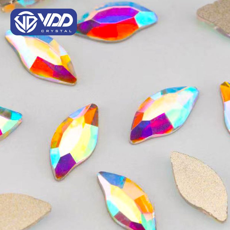 VDD 4x8mm - SAB04 100Pcs Glass Shape Crystal Rhinestones Crystal AB Flatback Glitter Stones For DIY Crafts Nail Art Decorations