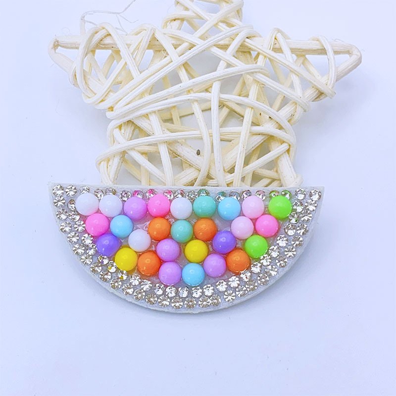 Colored pearl rhinestone non-woven patches Watermelon strawberry rabbit sun DIY children's hairpins shoes clothing bags