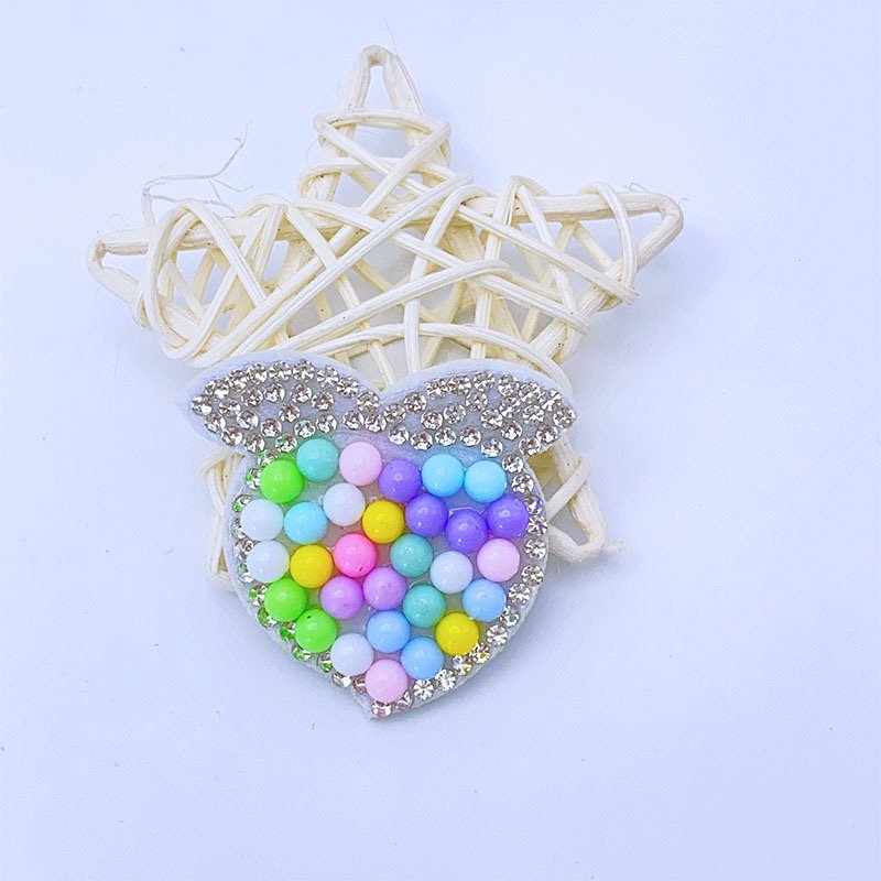 Colored pearl rhinestone non-woven patches Watermelon strawberry rabbit sun DIY children's hairpins shoes clothing bags
