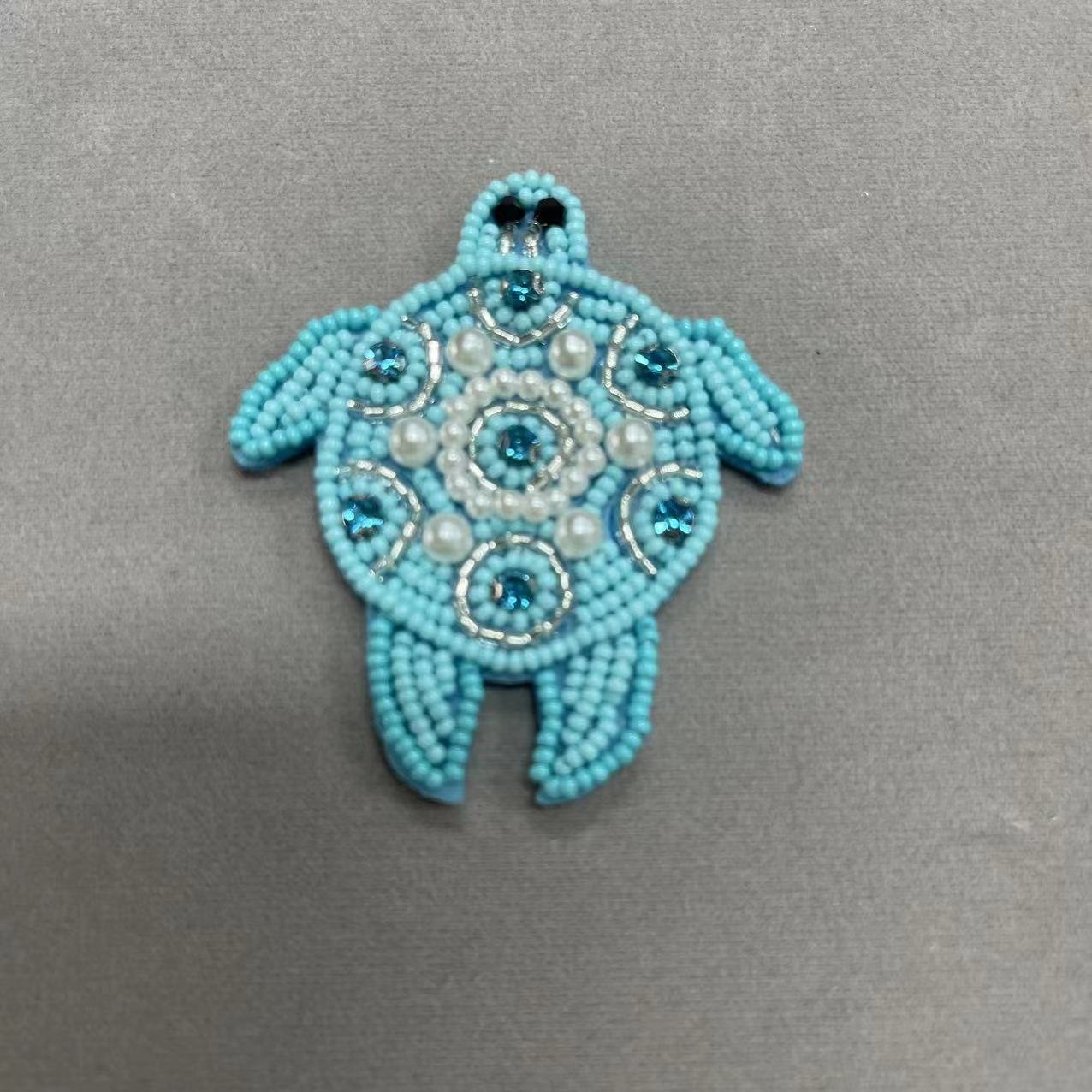 ZSY Custom Handmade Marine Animals Starfish Shells Sea Turtle Dolphin Beaded Rhinestone Patch 3D Glitter Applique For Clothing