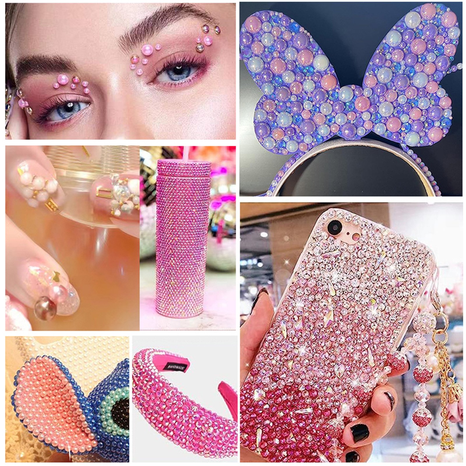 Hot Sales Mix Sizes Colorful ABS Half Round Pearl And Flat Back Resin Rhinestones For Nail Mobile DIY Craft