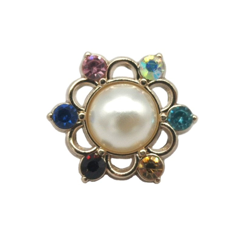 Factory supply fashion shanks rhinestone decorative diamond and pearl buttons