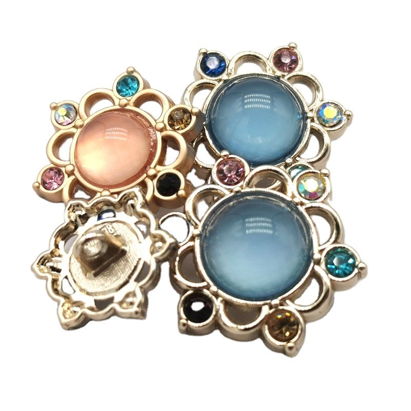 Factory supply fashion shanks rhinestone decorative diamond and pearl buttons