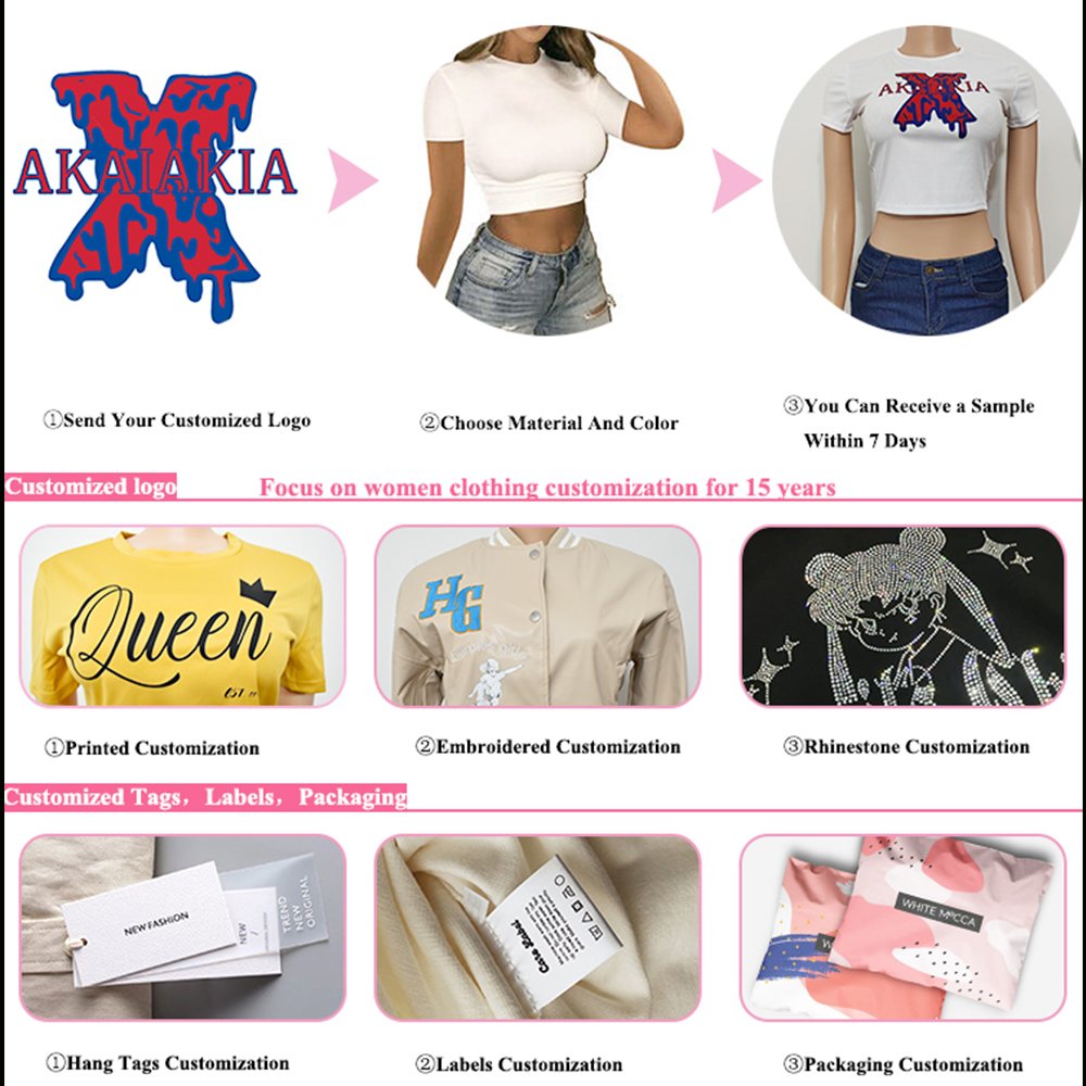summer female outfits Round Neck crop top Letter Print rhinestone custom woman t shirts for girls