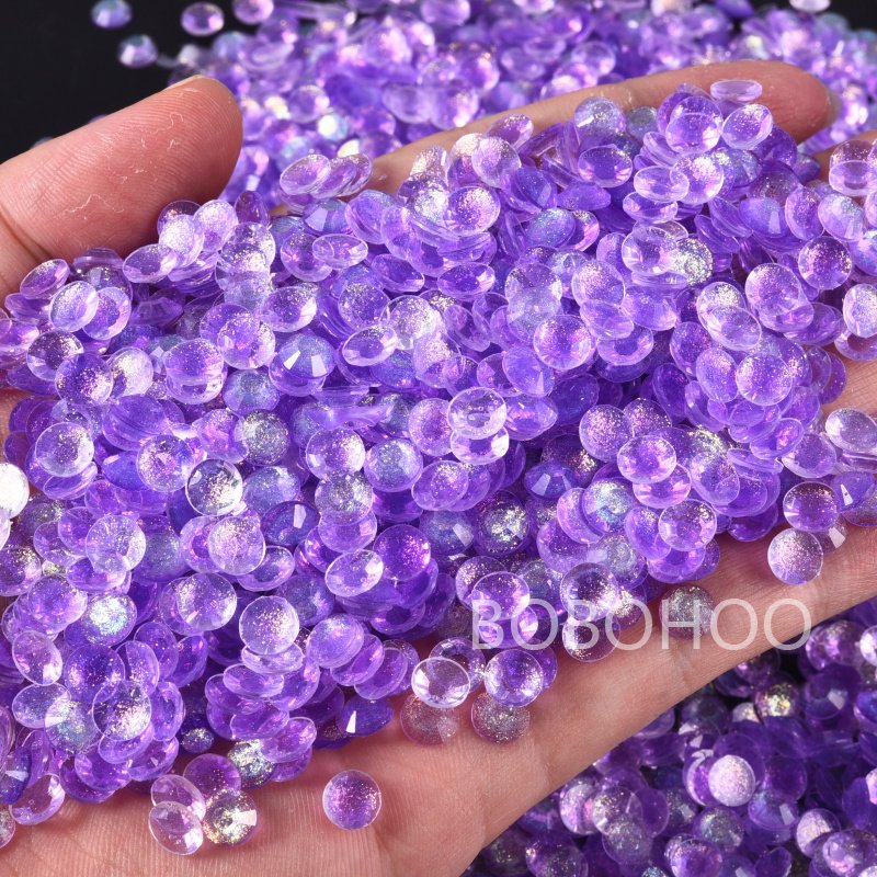 BOBOHOO Galaxy Series Transparent Non-Hotfix Resin Strass Flatback Rhinestones for Bag Crafts