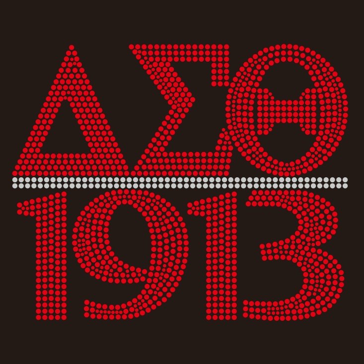 Delta 1913 University Sorority Design Iron On Custom Rhinestone Transfer Motif