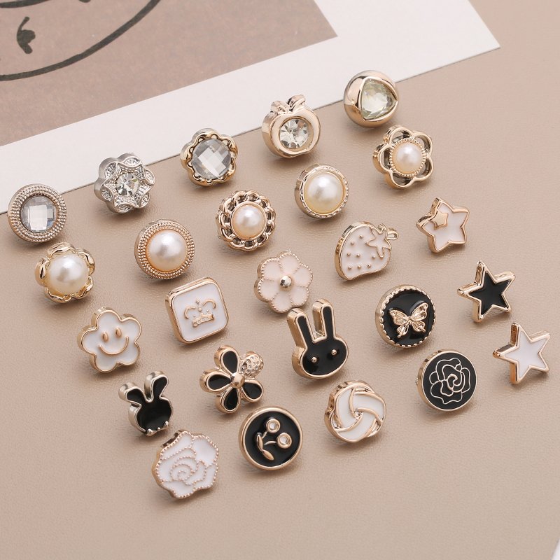 Pin button clothes rhinestone buttons crystal clothing button processing accessories