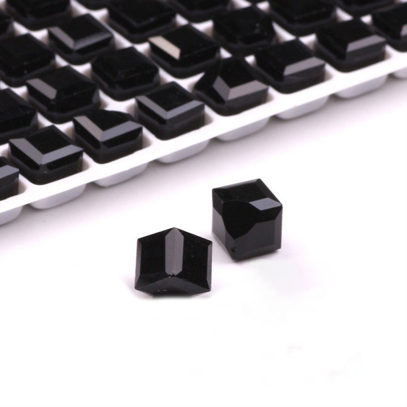 Wholesale Multi Color Angular Plated Bottom Diamonds Cube Rhinestones DIY Jewelry Stick Crystal Nail Square Diamonds