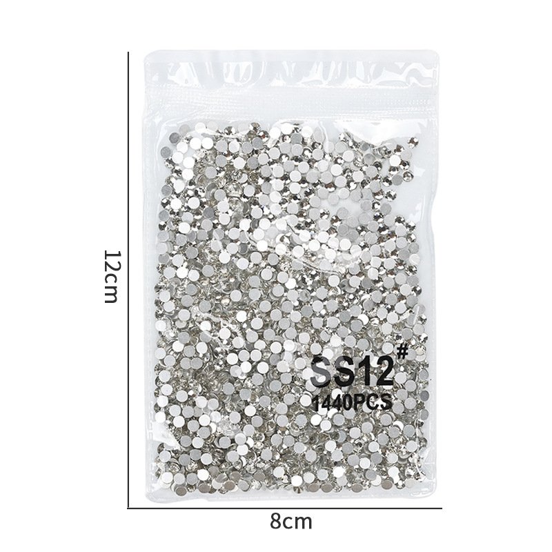 TSZS Hot Sale Bling AB Glass Stones SS3-SS20 1440pcs Glass 3D Rhinestones Clear AB Non Hot Fix Glass Strass Nail Art Decoration